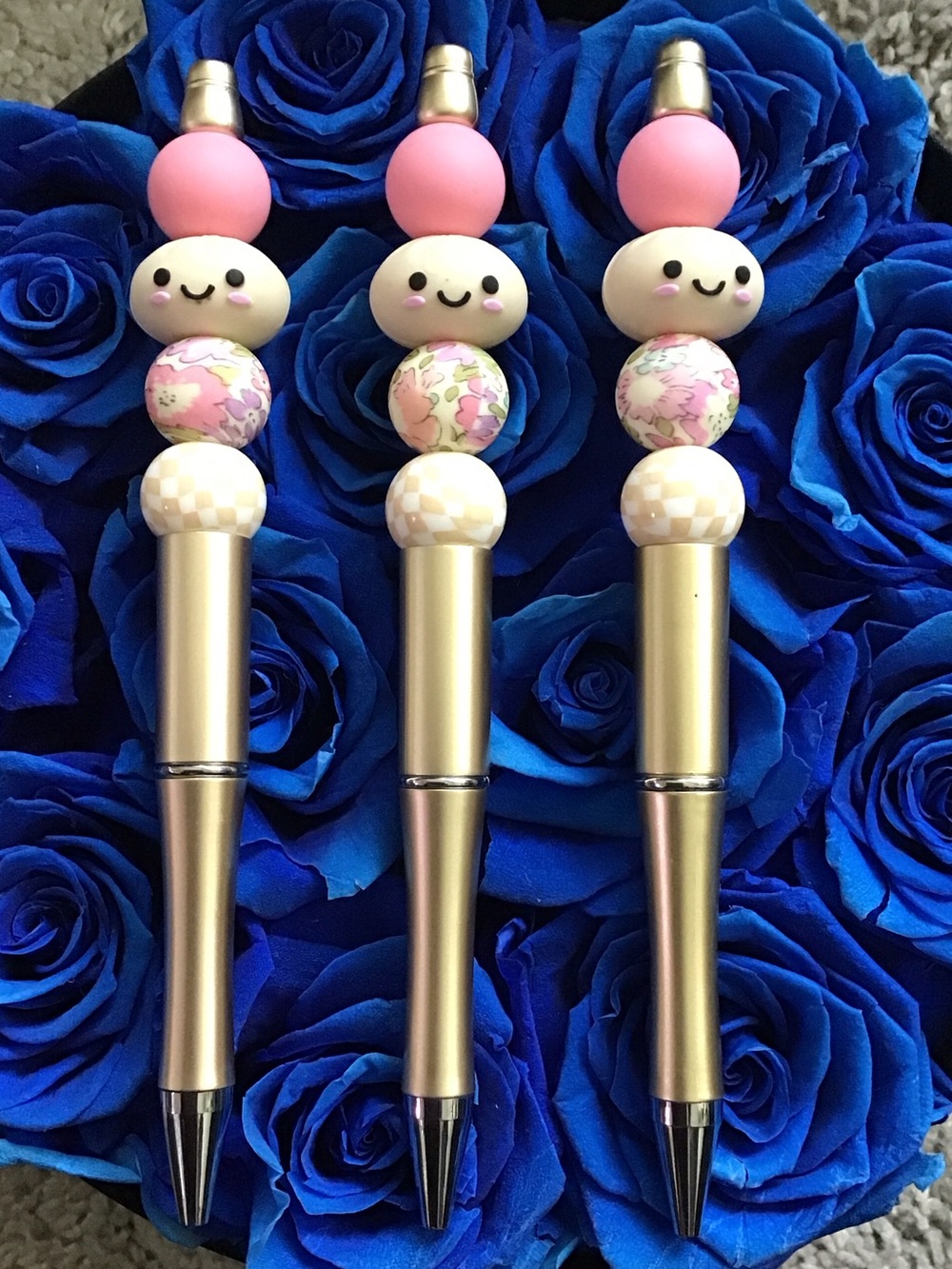 Squishy Dumpling Beaded Gold Pen
